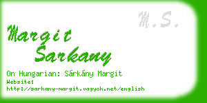 margit sarkany business card